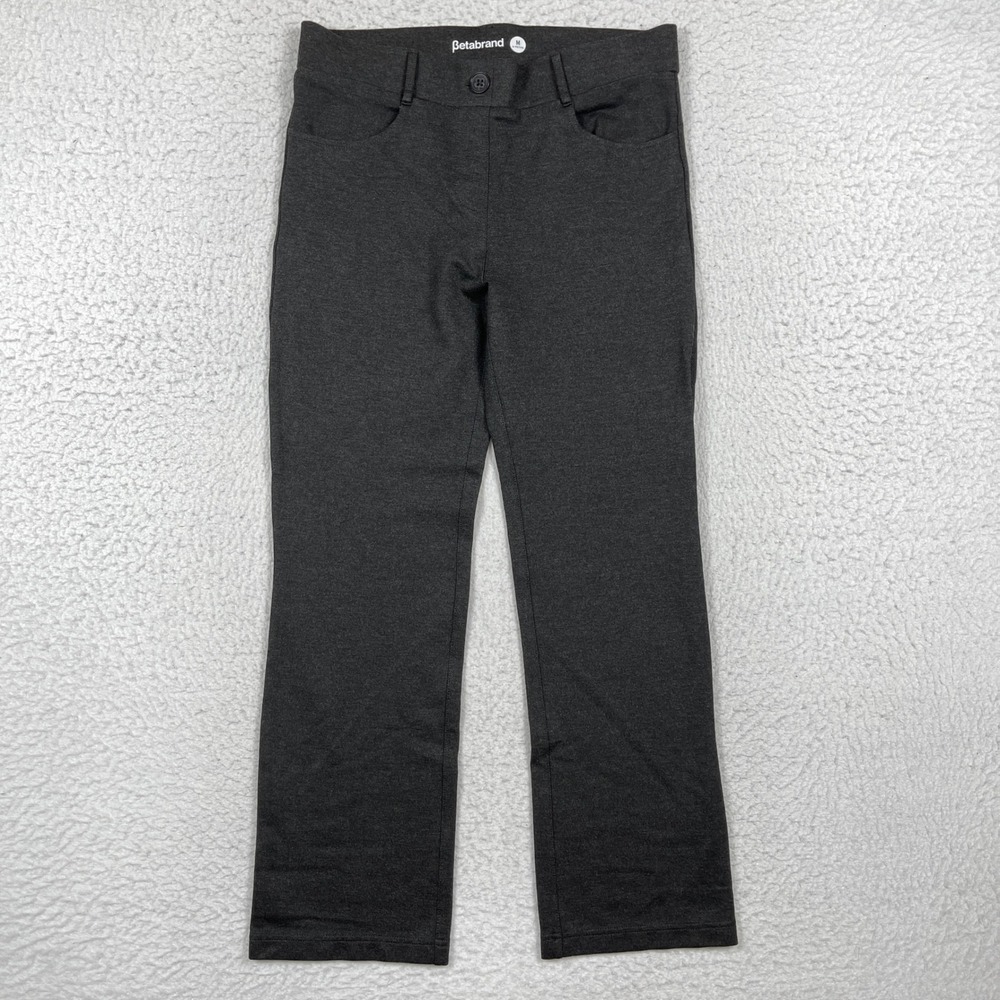 Betabrand Dress Pant Yoga Pants Womens Medium Short Petite Grey 7 Pocket DPYP